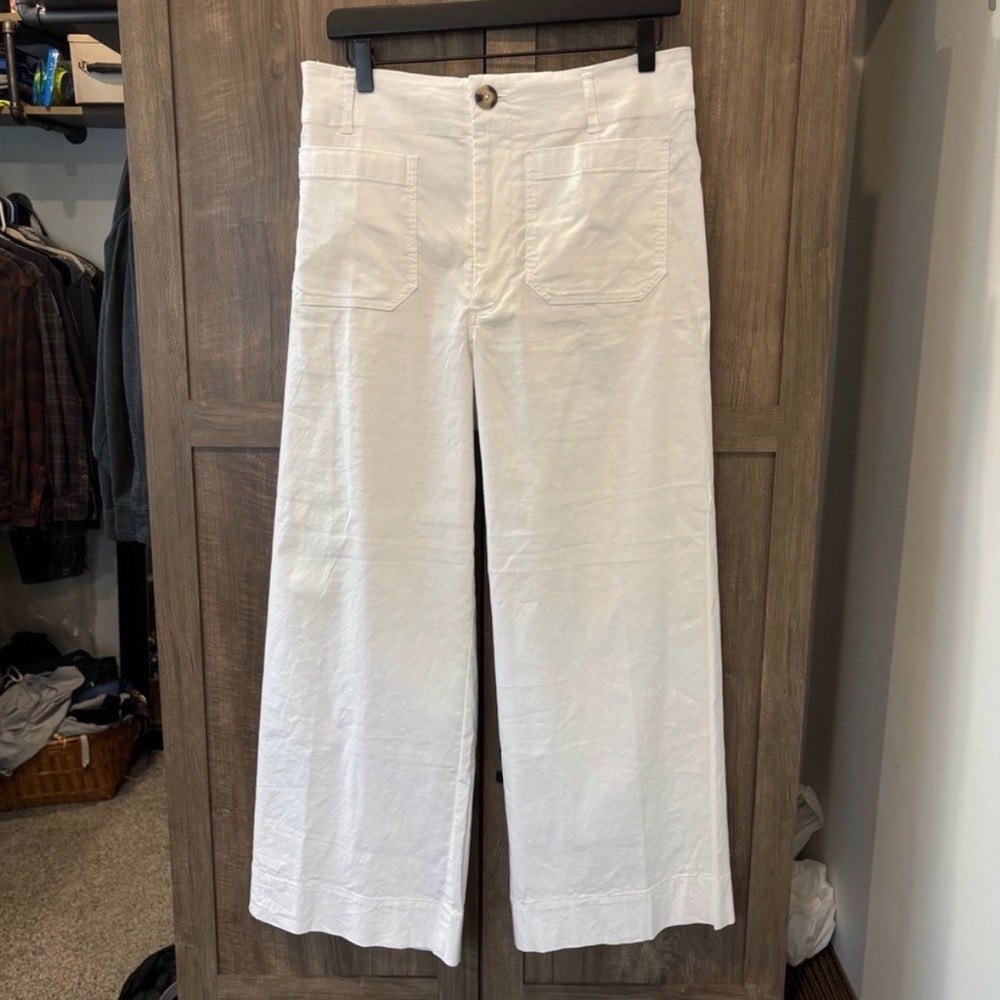 Anthropologie White Wide-Leg Pants